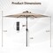 Costway 7.5 ft Solar Powered Patio Umbrella with LED Lights Push Button Tilt Crank Handle Beige/Gray/Navy/Black/Brown/Red